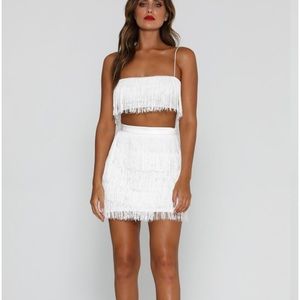 Meshki Sofia Fringe Crop Top & Skirt